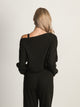 HARLOW OFF THE SHOULDER WAFFLE LONG SLEEVE - BLACK HARLOW - Boathouse USA
