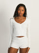 HARLOW PIA POINTELLE LONG SLEEVE HENLEY - OFF WHITE HARLOW - Boathouse USA