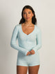 HARLOW HOLLY HENLEY DITSY LONG SLEEVE - LIGHT BLUE HARLOW - Boathouse USA