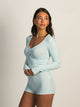 HARLOW HOLLY HENLEY DITSY LONG SLEEVE - LIGHT BLUE HARLOW - Boathouse USA
