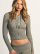HARLOW BROOKE CABLE KNIT SWEATER - HEATHER GREY