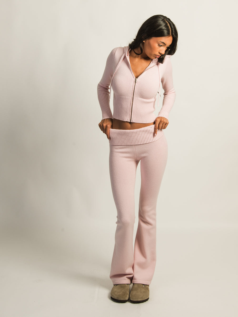 HARLOW BROOKE FLARE PANT - LIGHT PINK