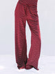 HARLOW SUNNI STRIPE JERSEY PANT - BURGUNDY