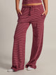 HARLOW SUNNI STRIPE JERSEY PANT - BURGUNDY HARLOW - Boathouse USA
