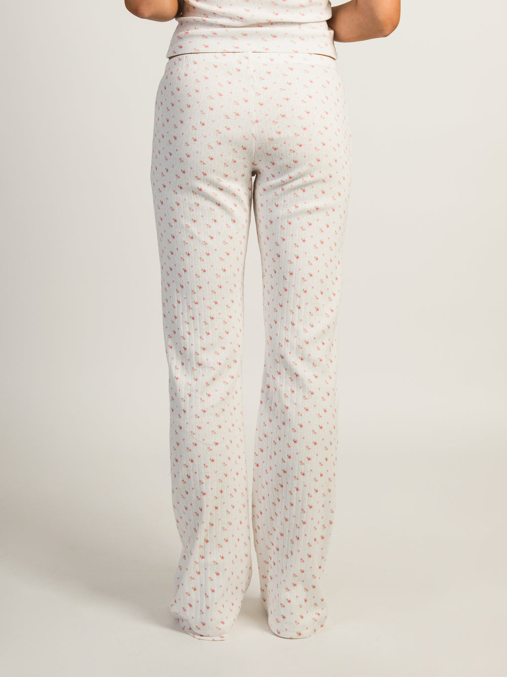 HARLOW PAYTON POINTELLE PRINT PANT - WHITE/PINK