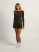 HARLOW ALLIE WAFFLE SHORT - CHOCOLATE