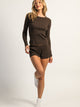 HARLOW ALLIE WAFFLE SHORT - CHOCOLATE