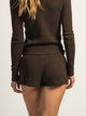 HARLOW ALLIE WAFFLE SHORT - CHOCOLATE