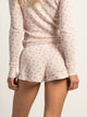 HARLOW ALLIE WAFFLE TEDDY SHORT - BABY PINK
