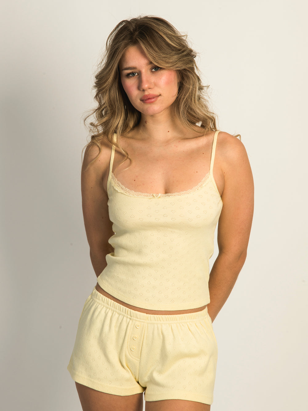 HARLOW MALLORY HEART TANK TOP - YELLOW