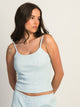 HARLOW PAYTON POINTELLE PRINT TANK TOP - BLUE HARLOW - Boathouse USA