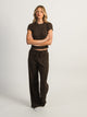 HARLOW ALLIE WAFFLE TEE - CHOCOLATE