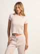 HARLOW ALLIE WAFFLE TEDDY TEE - BABY PINK
