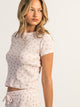 HARLOW ALLIE WAFFLE TEDDY TEE - BABY PINK