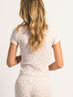 HARLOW ALLIE WAFFLE TEDDY TEE - BABY PINK