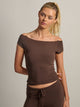 HARLOW PENNY TEE - BROWN