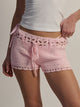 HARLOW KRISTY CROCHET SHORT - BABY PINK HARLOW - Boathouse USA