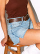 HARLOW MIDI SHORT - LIGHT WASH DENIM