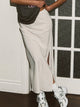 HARLOW MIDI SLIT SKIRT - CREAM HARLOW - Boathouse USA