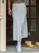 HARLOW MIDI SLIT SKIRT - CREAM HARLOW - Boathouse USA