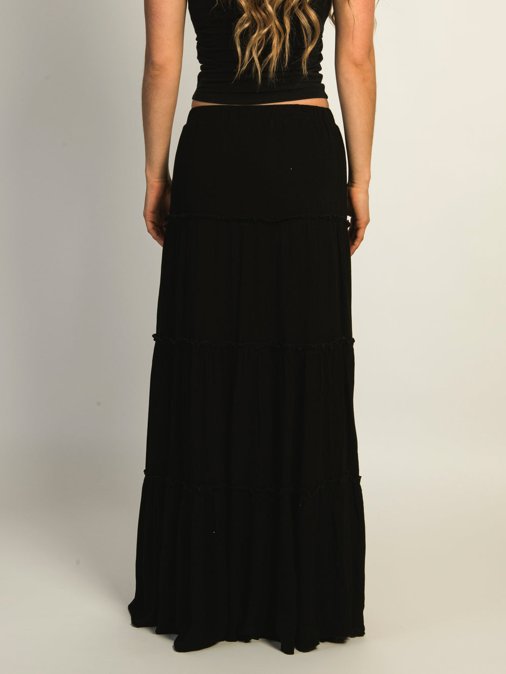 HARLOW TIERED SKIRT - BLACK