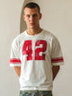 KOLBY LOOSE FIT FOOTBALL TEE - WHITE KOLBY - Boathouse USA
