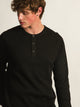 KOLBY WAFFLE HENLEY - BLACK KOLBY - Boathouse USA
