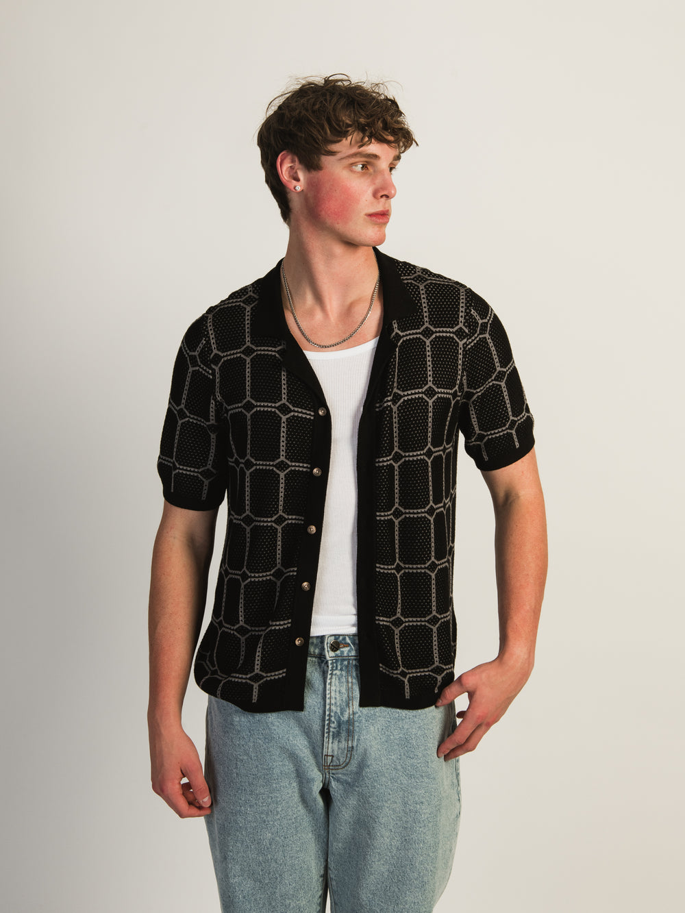 KOLBY KNIT SHIRT - BLACK