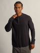 TEXTURED WAFFLE HENLEY - BLACK KOLBY - Boathouse USA