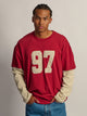 LONG SLEEVE WAFFLE FOOTBALL TEE - RED KOLBY - Boathouse USA