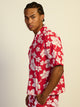 KOLBY SWIM HIBISCUS WOVEN SHIRT - RED KOLBY - Boathouse USA