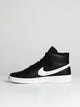 MENS NIKE COURT ROYALE 2 MID SNEAKER - BLACK/WHITE