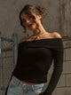 PRINCESS POLLY MORLEY OFF THE SHOULDER SWEATER PRINCESS POLLY - Boathouse USA