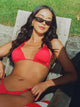 SKINNY DIP TILLY TIE BOTTOM - ROUGE PIN DOT SKINNY DIP - Boathouse USA