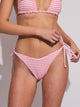 SKINNY DIP TILLY TIE BOTTOM - PINK TERRY STRIPE SKINNY DIP - Boathouse USA