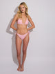 SKINNY DIP TILLY TIE BOTTOM - PINK TERRY STRIPE SKINNY DIP - Boathouse USA