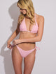 SKINNY DIP TILLY TIE BOTTOM - PINK TERRY STRIPE SKINNY DIP - Boathouse USA