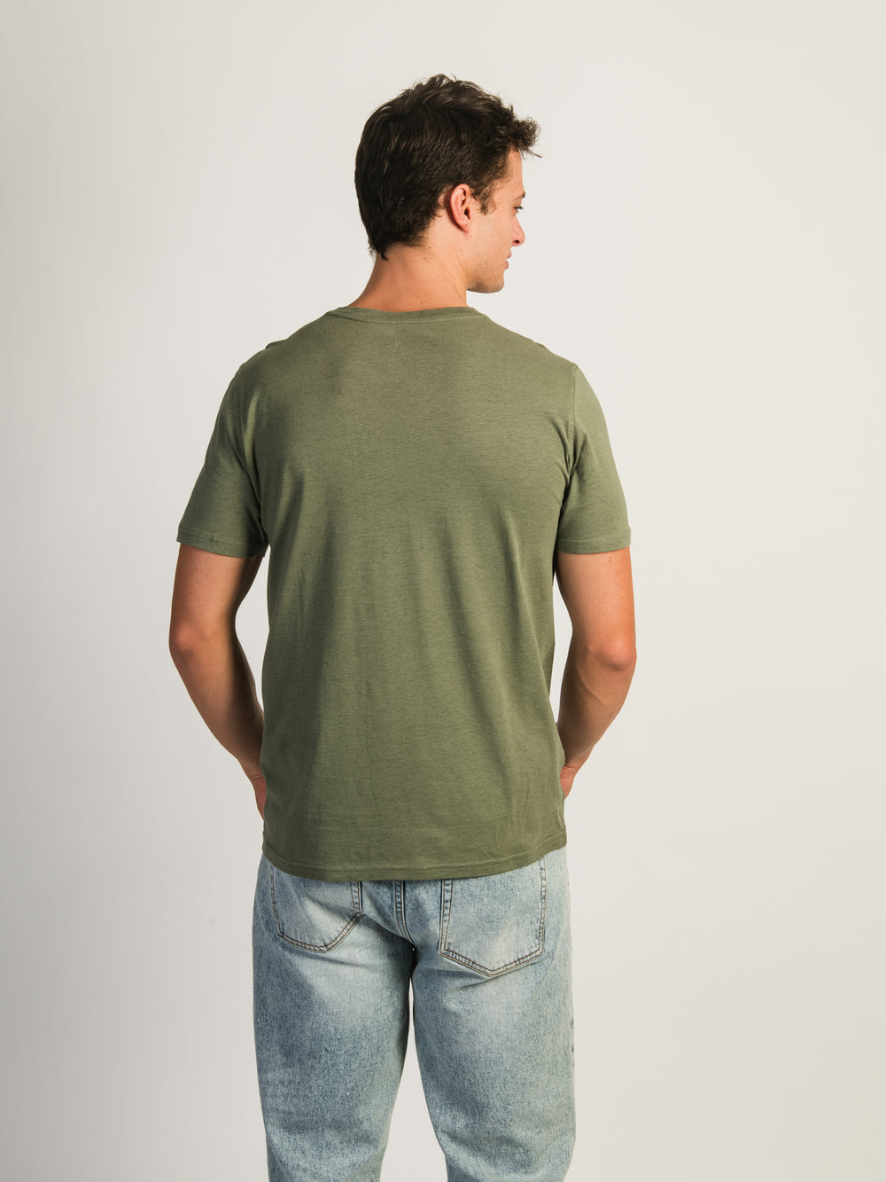 VICTOR V-NECK TEE- HEATHER OLIVE