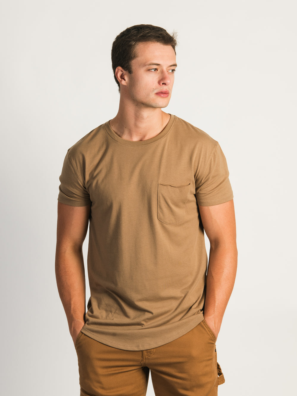 LONGLINE TEE  - BEIGE