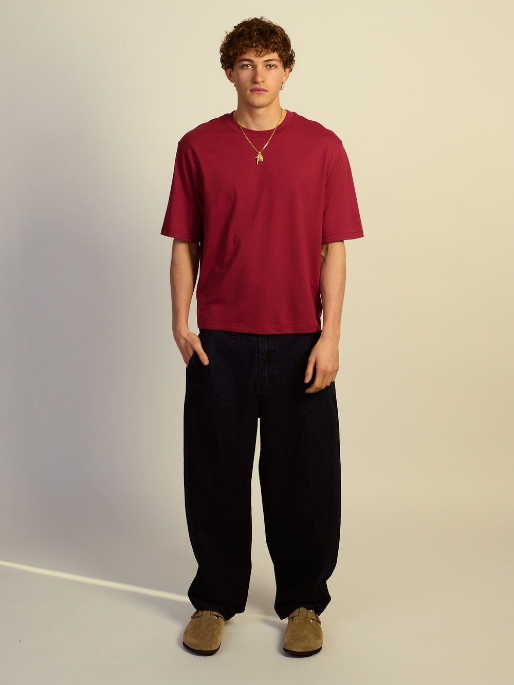 SHORT CUT TEE - CRANBERRY