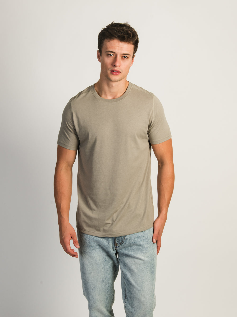 VICTOR CREWNECK TEE- KHAKI