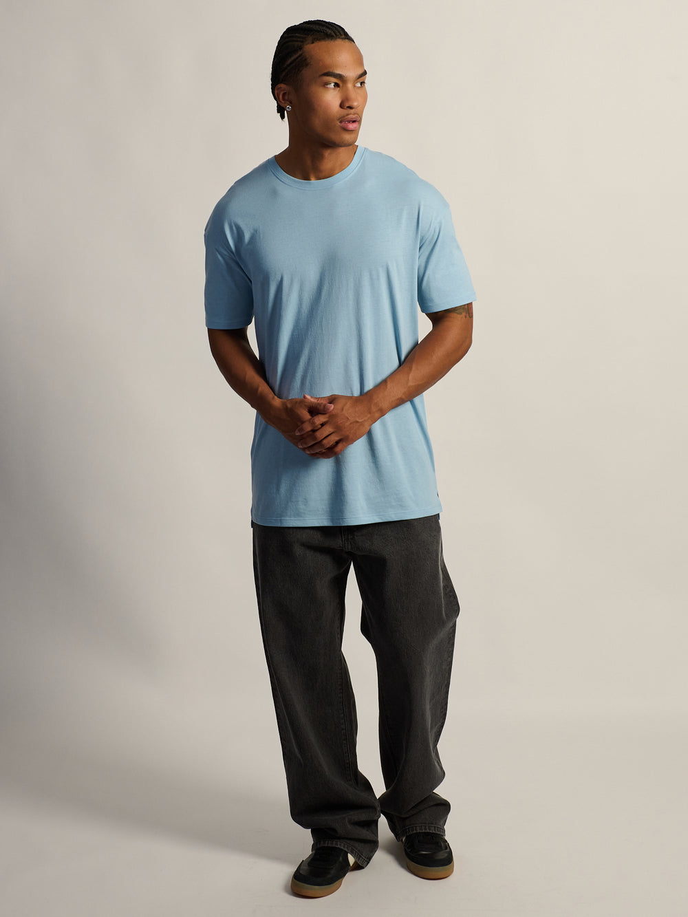 LONG FIT TEE - BABY BLUE