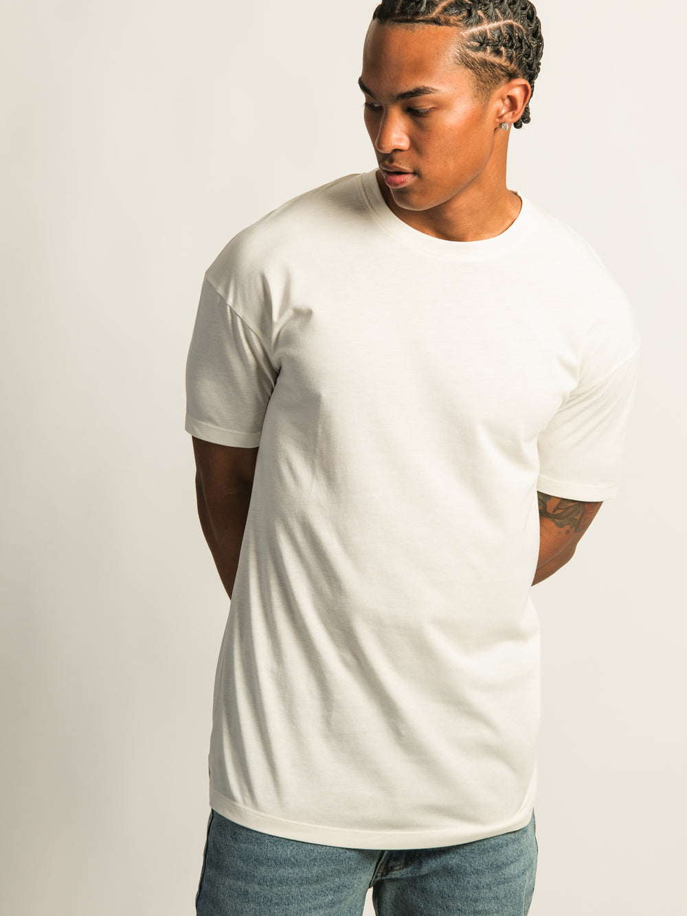 LONG FIT TEE- CREAM