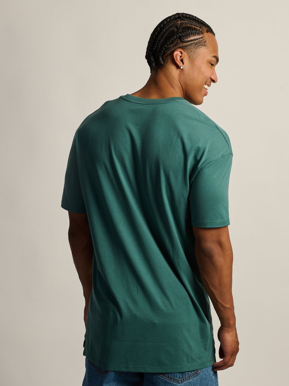 LONG FIT TEE - DARK GRN