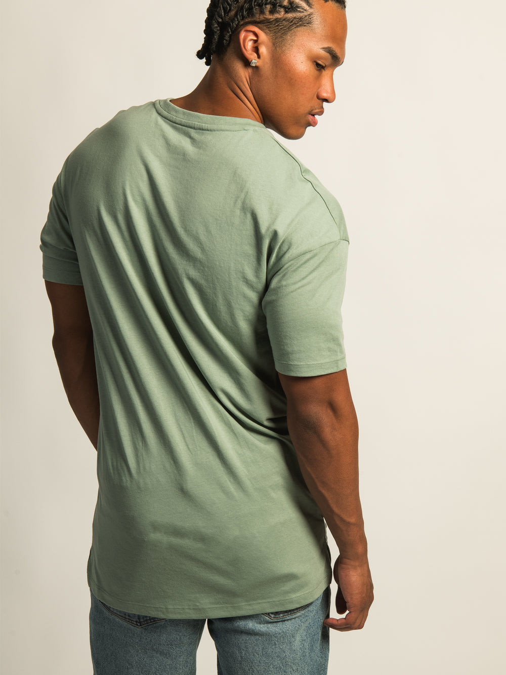 LONG FIT TEE- GREEN
