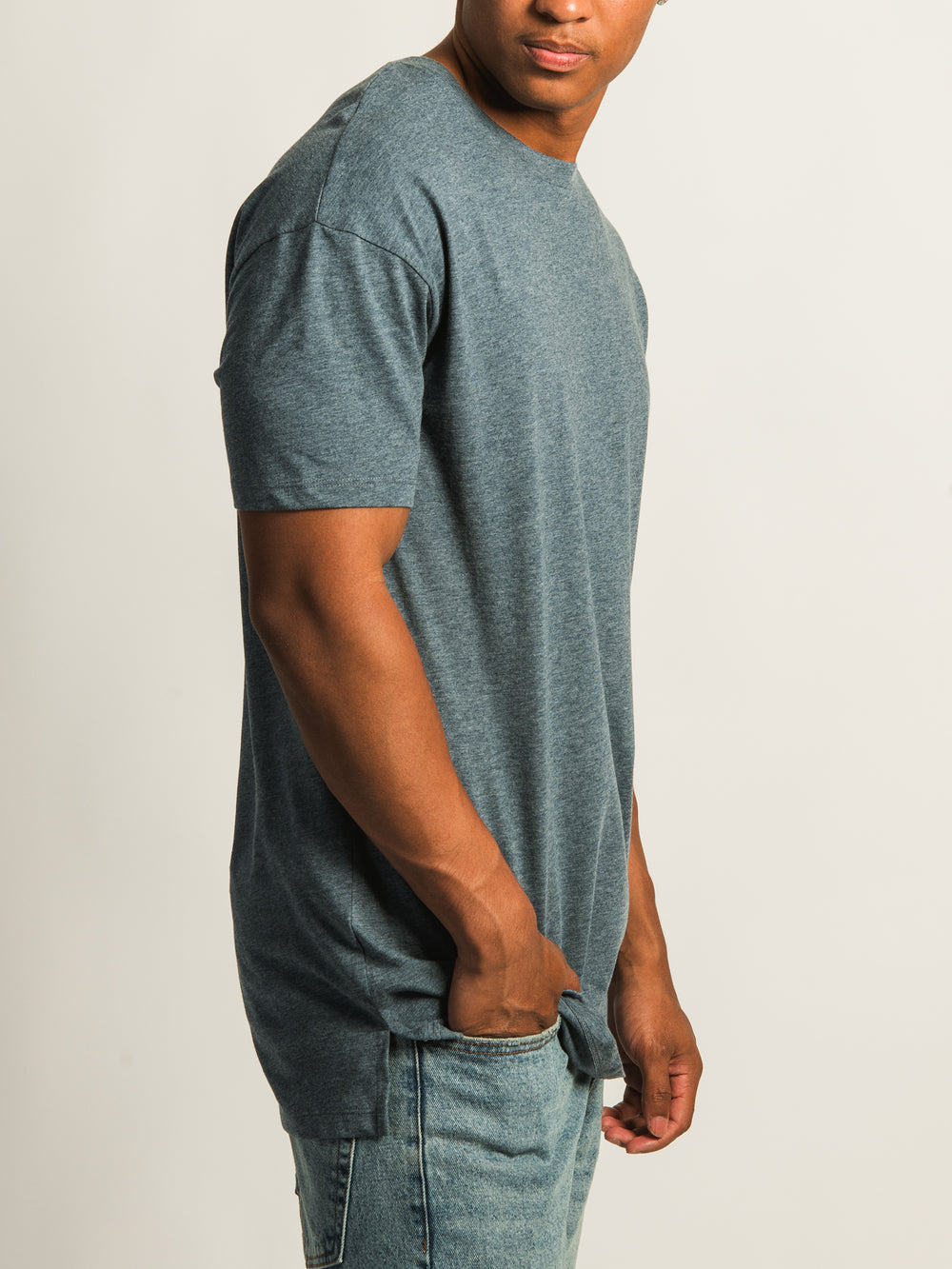 LONG FIT TEE- NAVY