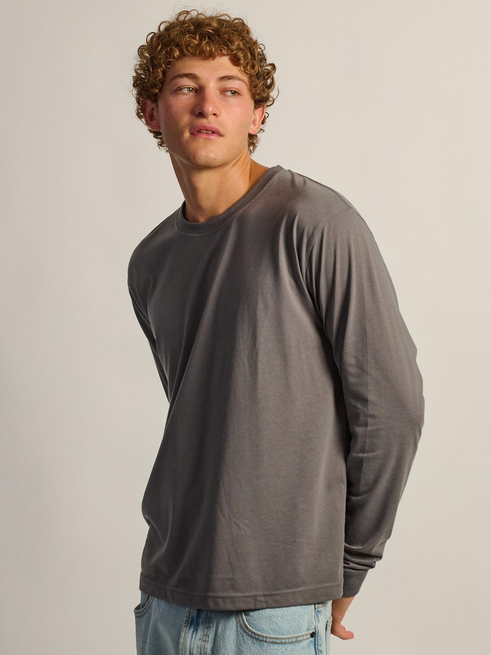 LONG SLEEVE TEE - CHARCOAL