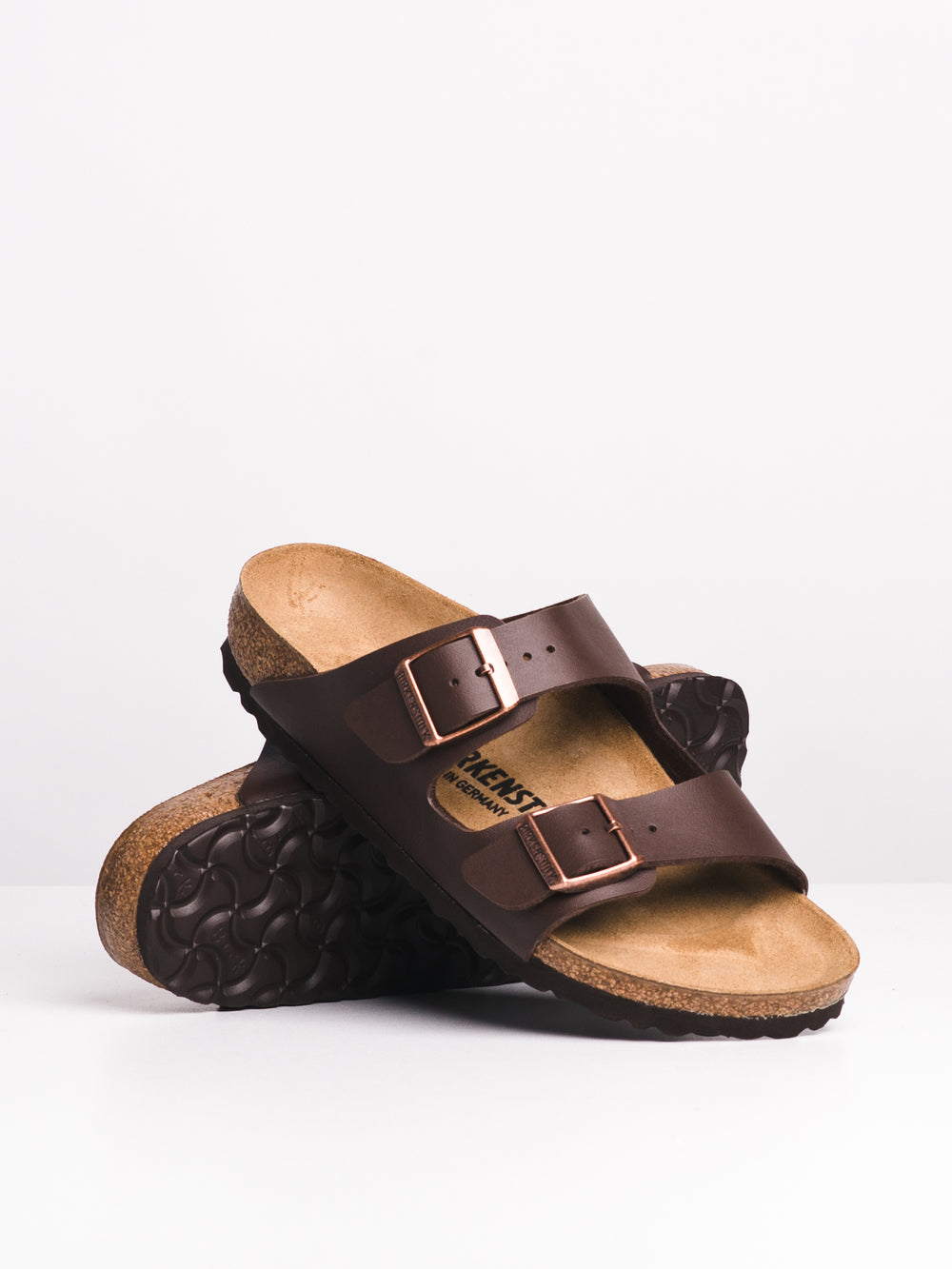 WOMENS BIRKENSTOCK ARIZONA DARK BROWN SANDALS - MEDIUM/NARROW FIT