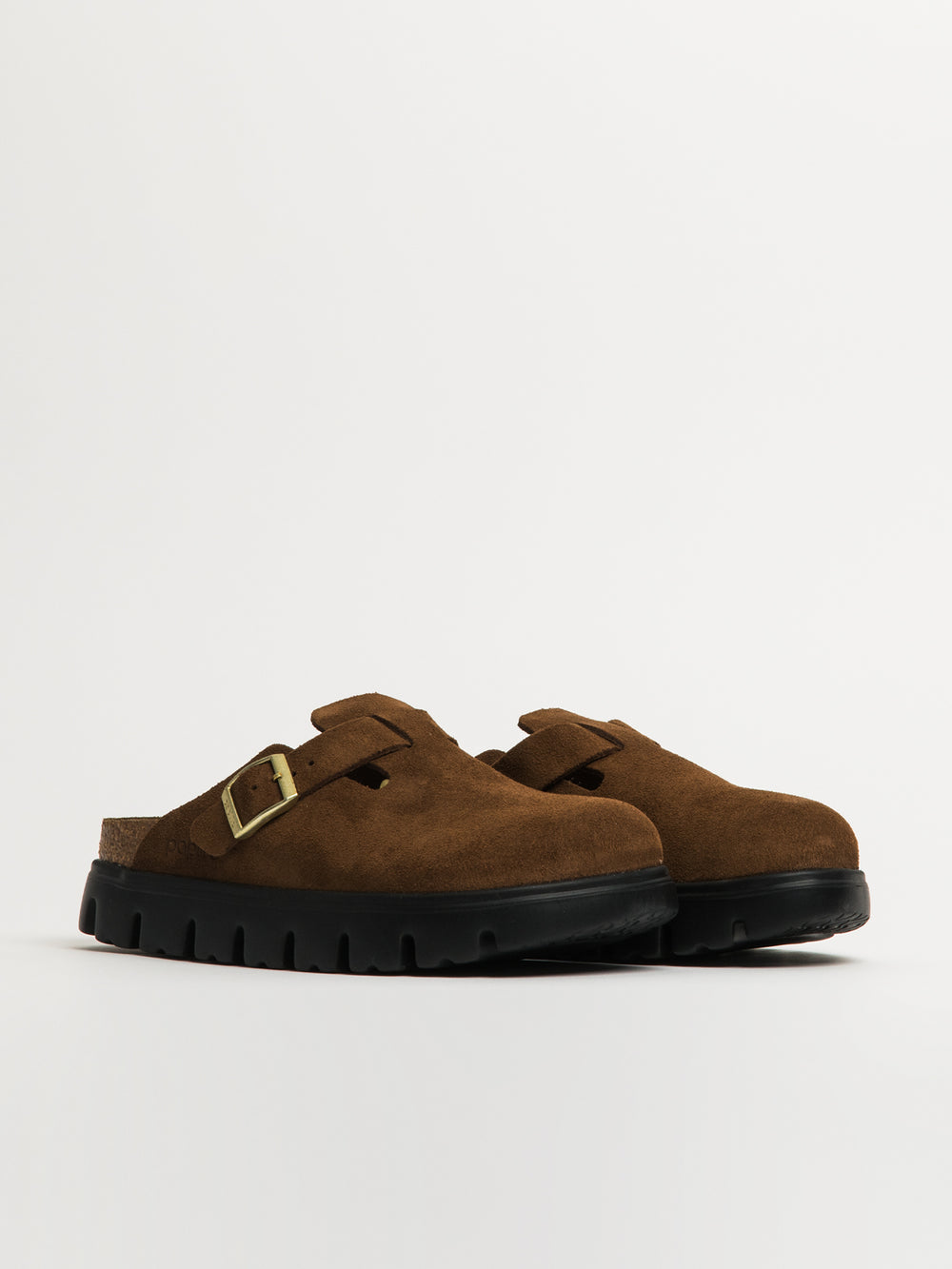 WOMENS BIRKENSTOCK BOSTON CHUNKY SUEDE - DARK TEA