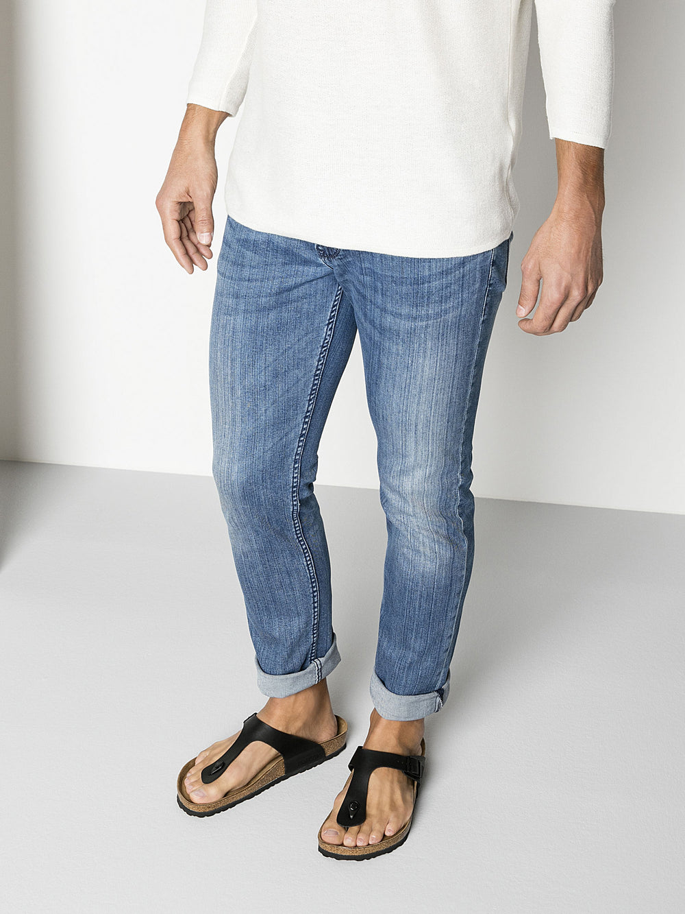 MENS BIRKENSTOCK GIZEH BF REGULAR SANDALS - BLACK